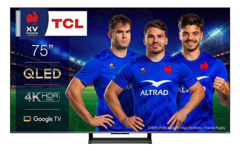 TV 75" TCL 75C735 - QLED, 4K UHD, 144 Hz, HDR, Dolby Vision, HDMI 2.1, VRR / ALLM, Google TV (Vendeur Tiers)