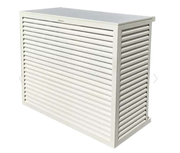 Cache climatisation/module exterieur de pompe à chaleur, XL, aluminium blanc (stock-pro.fr)