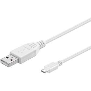Cable Micro USB 2.0 PremiumCord - 5m, blanc