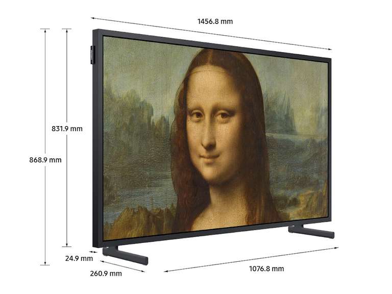 TV 65" Samsung The Frame QE65LS03B (2022) - QLED, 4K UHD, 100 Hz, HDR, FreeSync Premium Pro, HDMI 2.1, VRR / ALLM, Smart TV, Boitier déporté