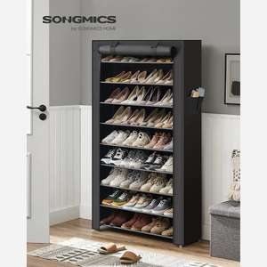 Armoire à chaussures XXL Songmics RXJ36H 10 niveaux (45 paires de chaussures) - avec housse, 88 ×28x160cm, Noir