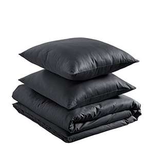 Parure de lit légère en coton Amazon Basics - 260 x 240 cm + 65 x 65 cm, Noir