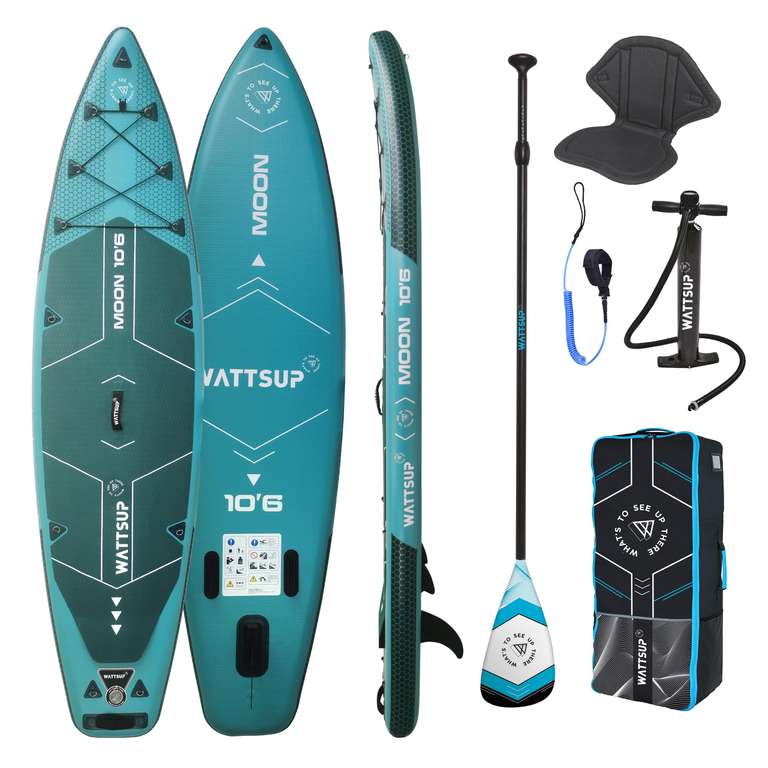 Pack stand up paddle gonflable 10'6 Wattsup Moon Combo (Planche + pompe + pagaie)
