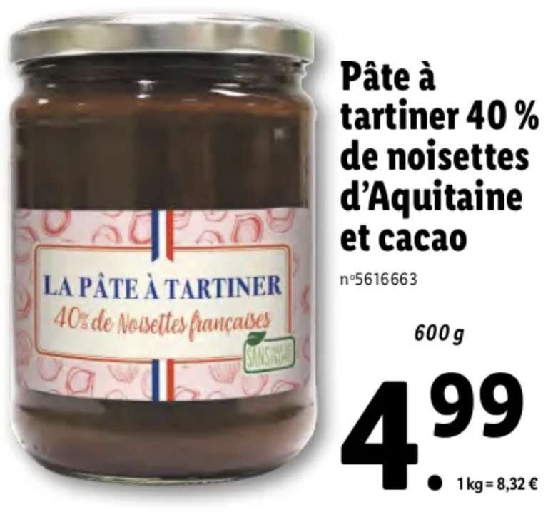 Pâte à Tartiner - 40% de noisettes d'Aquitaine et cacao