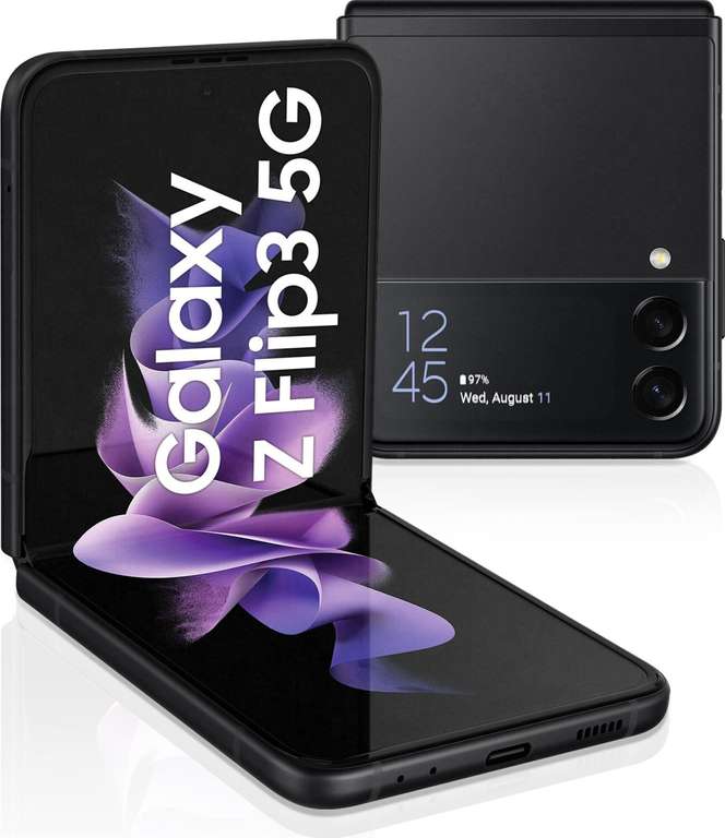 Smartphone pliable 6.7" Samsung Galaxy Z Flip 3 5G (full HD+ AMOLED 120 Hz, SnapDragon 888, 8 Go de RAM, 128 Go, noir) - TuimeiLibre.com