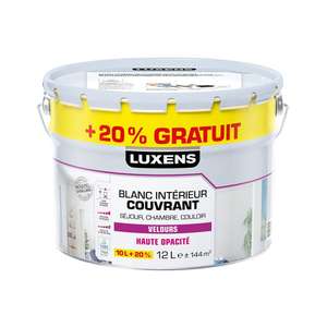 Pot de Peinture murs et plafonds blanc Luxens Couvrant - 12L