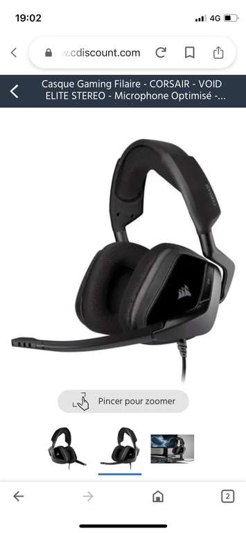 Casque-Micro Gaming Filaire Corsair Void Elite Stereo - Carbon