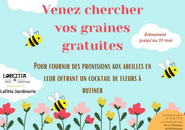 Distribution gratuite de sachets de graines de fleurs mellifères et pollinifères - Bayonne (64)