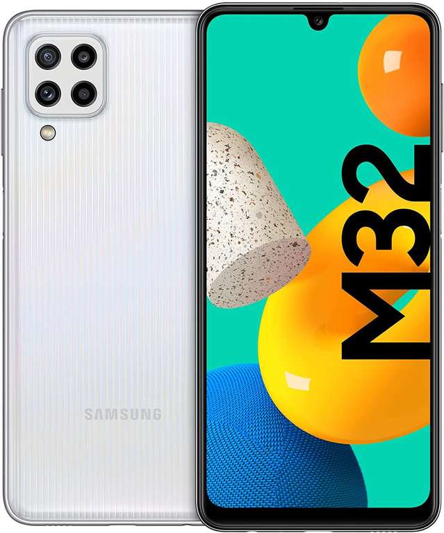 Smartphone 6.4" Samsung Galaxy M32 4G - full HD+ Amoled 90 Hz, Helio G80, 6 Go de RAM, 128 Go, 5000mAh - 3 Coloris (Noir, Blanc, Bleu)