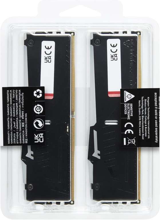 Kit mémoire RAM Kingston Fury Beast Black RGB (KF552C40BBAK2-16) - (2 x 8 Go) 16 Go (Via Remise panier - Occasion - Comme neuf)