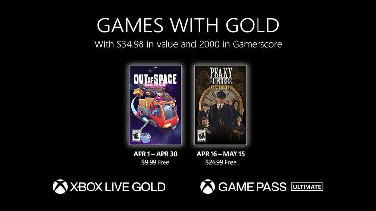[Gold] Out of Space : Couch Edition et Peaky Blinders : Mastermind offerts sur Xbox One et Series X|S (Dématérialisés)