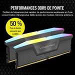 Kit mémoire Ram DDR5 Corsair Vengeance RGB 32 Go (2x16 Go) - 6000MHz, CL30, AMD EXPO