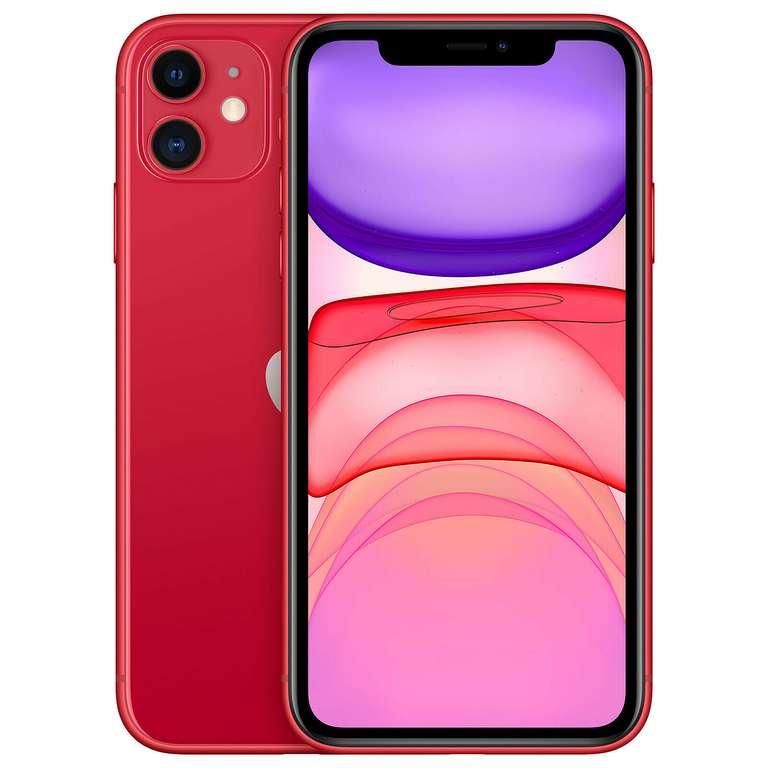 Smartphone 6,1" Apple iPhone 11 - 64 Go, Rouge, A13 (Reconditionné Parfait État - Garantie 12 mois)