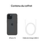 Smartphone 6.1" Apple iPhone 15, 512Go, Noir