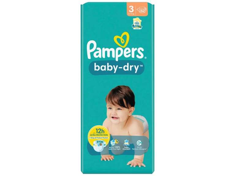 Couches Pampers Baby Dry - T3 (52p) / T4 (45p) / T5 (39p)
