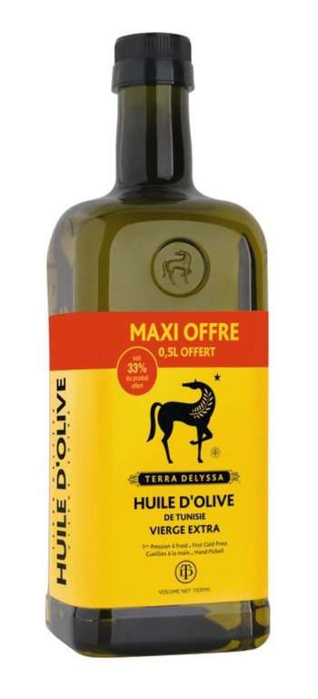 Bouteille d'huile d'olive vierge Extra de Tunisie Terra Delyssa (1.5 litres)