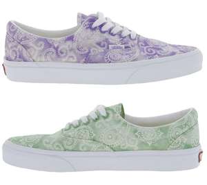 Chaussures en toile Vans Era - Tailles 40 à 46, avec motif cachemire violet/blanc ou vert/blanc