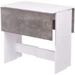 Sélection de meubles pour salon (Ex: Table à manger pliable Varda - Blanc et imitation ciment - 4 personnes - 104x76x 74 cm)