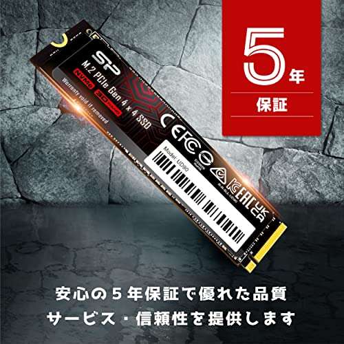 SSD M.2 NVMe 4.0 Silicon Power SP01KGBP44UD90 - 1 To, Gen4 PCIe R/W - 3D NAND - jusqu'à 5 000 Mo/s