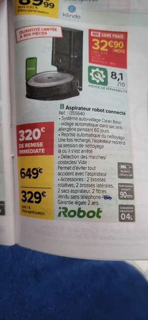 Aspirateur Robot Connecté Roomba - I3 Plus I3556