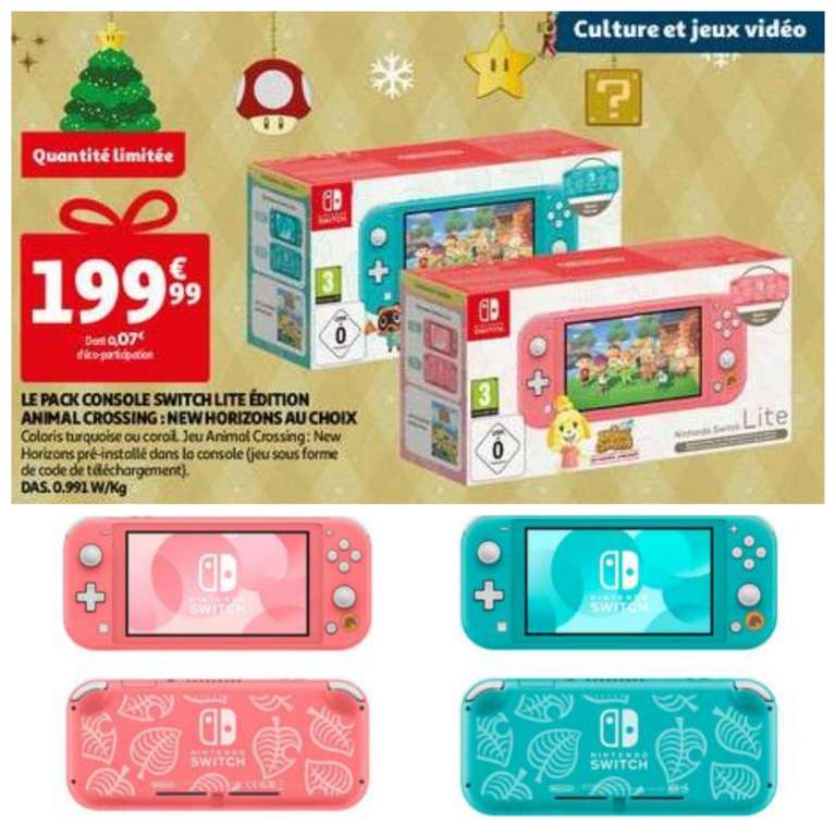 MAJ le 20/10 Consoles Nintendo Switch Lite Rose et Bleue Animal Crossing  New Horizons - Steelbook Jeux Vidéo