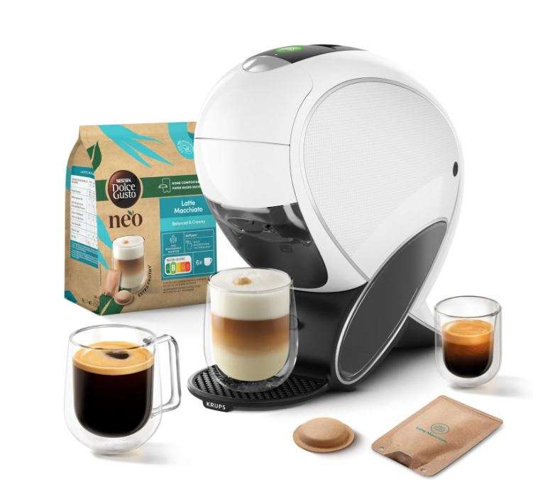 Machine à café Dolce Gusto Neo KP850110 Blanc KRUPS (Via 20€ sur la Carte  de Fidélité) –