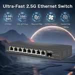 Commutateur Ethernet Davuaz 2.5G - 8 Ports 2.5G + 1x10G SFP, 100/1000/2500Mbps, sans Ventilateur, Non administré (Vendeur Tiers)