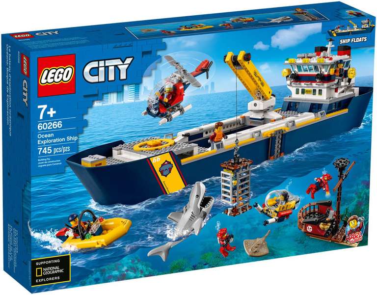 Jeu de construction Lego City (60266) - Le bateau d’exploration océanique (Via 24.98€ sur la Carte de Fidélité)