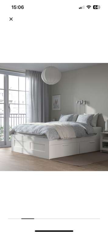 Cadre de lit avec rangement Brimnes - 140x200 cm, blanc