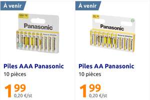 Piles Panasonic AA ou AAA
