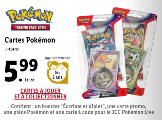 Booster Pokémon Ecarlate et Violet + pièce + carte à code
