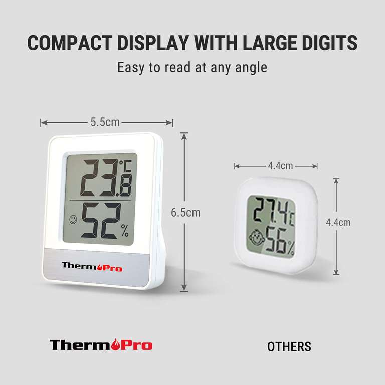 Lot de 2 Thermomètre Intérieur ThermoPro TP49 (vendeur tiers