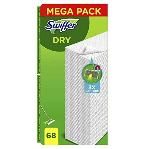 Pack de recharges lingettes sèches Swiffer - 68 Unités (via abonnement Prévoyez et Économisez)