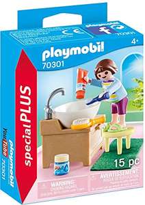 Jouet Playmobil enfant qui se lave les dents + Lavabo n°70301