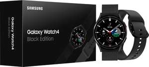 Montre connectée Samsung Galaxy Watch 4 (44 mm, Black Edition) - avec 2ème bracelet milanais (frontaliers Belgique)