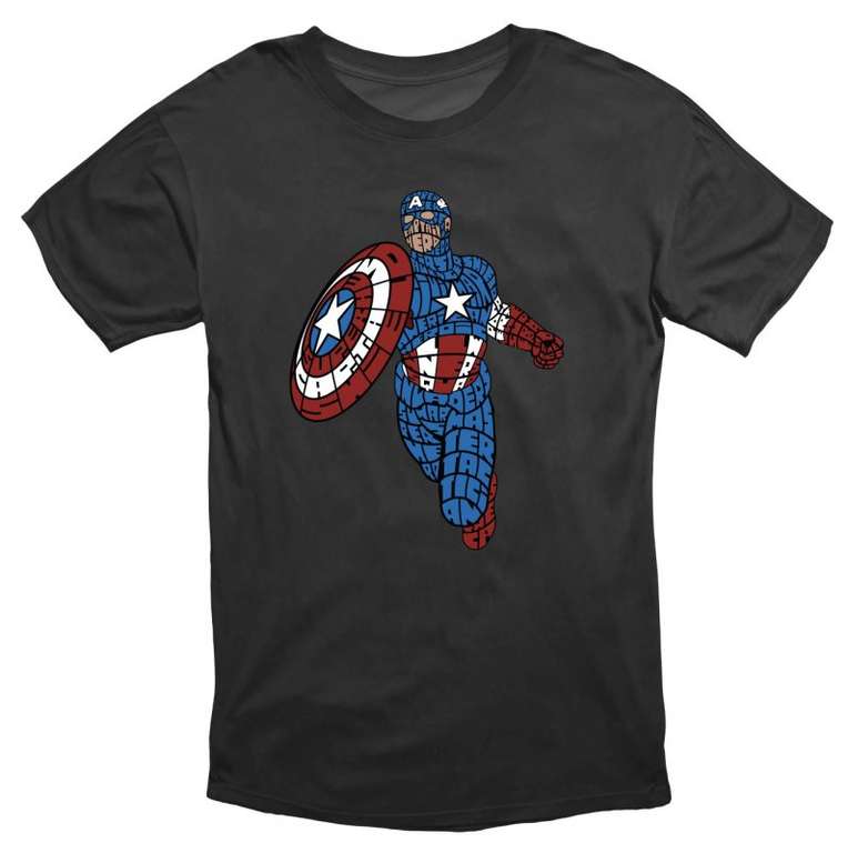 T-shirt Captain America - Tailles XS à XL (curiouz.fr)