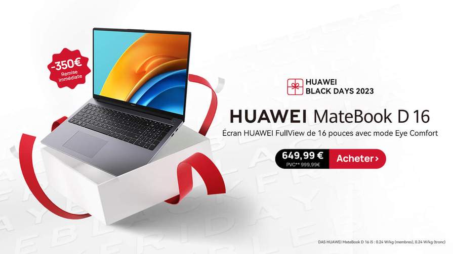 Huawei MateBook D14 : l'excellent PC portable voit son prix chuter