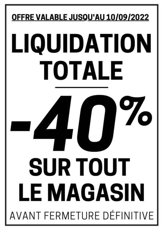 40% de Réduction sur l'ensemble du magasin (Liquidation) - Gujan-Mestras (33)