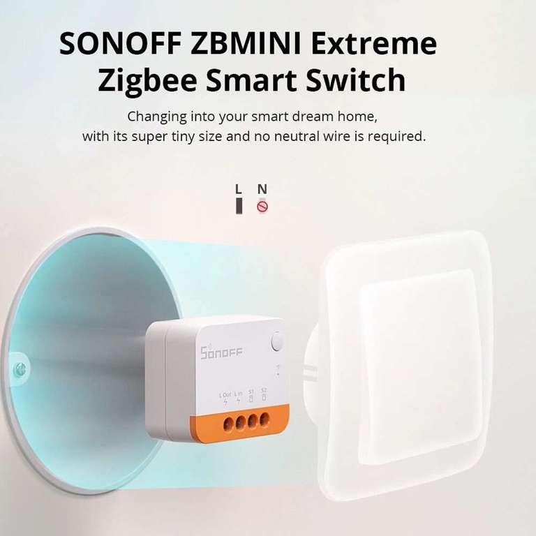 Interrupteur sans neutre Sonoff ZBMINI L2 - Zigbee 3.0, Compatible Google  Home & Alexa –