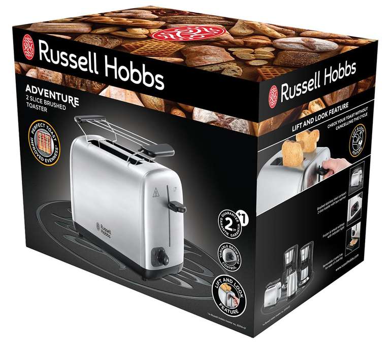 Grille-pain Russell Hobbs, 2 tranches, futur, 850w