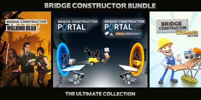 Bridge Constructor Portal + Portal Proficiency + Bridge Constructor Ultimate Edition + Walking Dead sur Nintendo Switch (Dématérialisé)