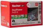 Boite de 50 Cheville tous matériaux Fischer DuoPower - 5 x 25 mm avec vis