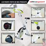 Vélo d'appartement Ultrasport F-Bike - home trainer pliable, écran LCD