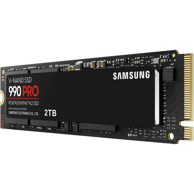 SSD interne M.2 NVMe 4.0 Samsung 990 PRO (MZ-V9P2T0BW) - 2 To, TLC 3D, DRAM, Jusqu'à 7450-6900 Mo/s (+ 10.20€ en RP - Boulanger)