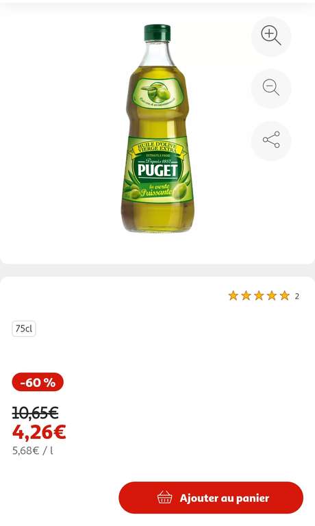 Huile d'olive vierge extra PUGET : la bouteille de 50 cl à Prix
