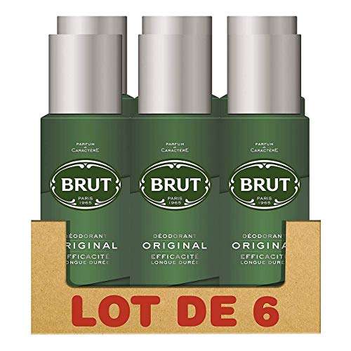 [Prime] Lot de 6 Déodorant pour homme Brut Original - 6x200ml (via coupon)