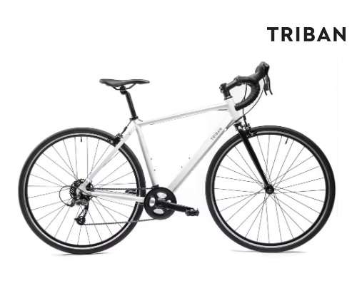 Vélo de route Triban Easy pour Femme - Blanc, Tailles XS à M