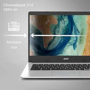 PC portable Acer Chromebook 314 CB314-2H-K7AR 14'' HD MediaTek MT8183, RAM 8Go, 64Go eMMC