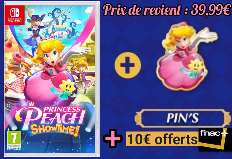 [Précommande] Princess Peach : Showtime! sur Nintendo Switch + Pin's Peach offert (+10€ offerts sur compte adhérent)