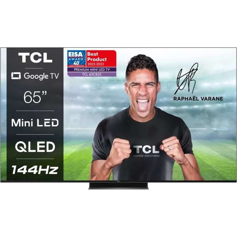 TV LED 65" TCL 65C835 (2022) - 4K UHD, QLED Mini LED, Google TV (via ODR 150€)